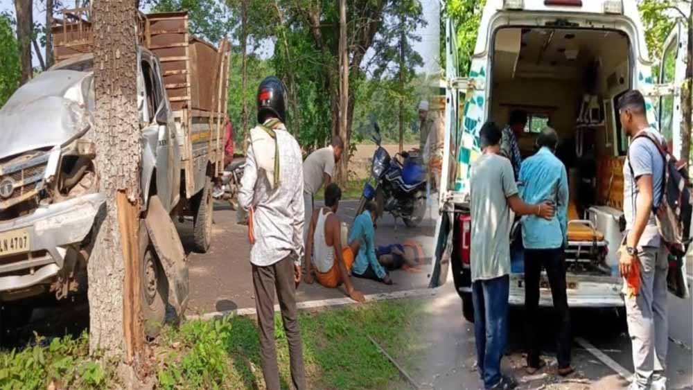 गरियाबंद में मजदूरों की पिकअप पेड़ से टकराई, एक की मौत, 3 घायल गरियाबंद में मजदूरों की पिकअप पेड़ से टकराई, एक की मौत, 3 घायल